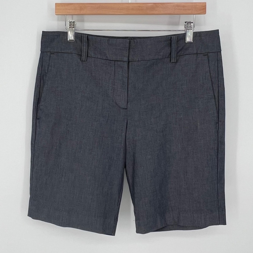 Ann Taylor Factory Womens Bermuda Shorts Size 8 Dark Gray Stretch Cotton Classic
